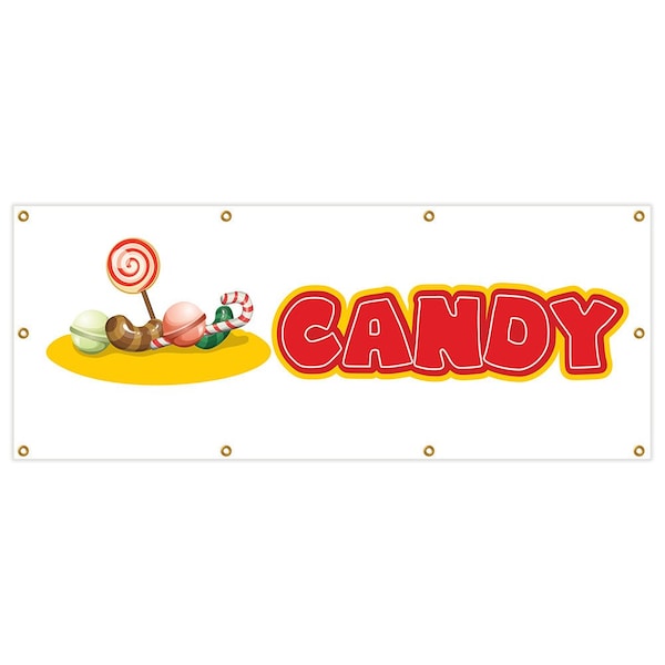 Candy Banner Heavy Duty 13 Oz Vinyl with Grommets Single Sided